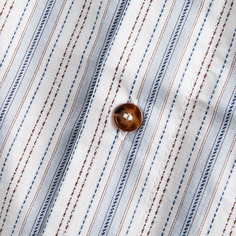 Classic color-striped short-sleeved shirt