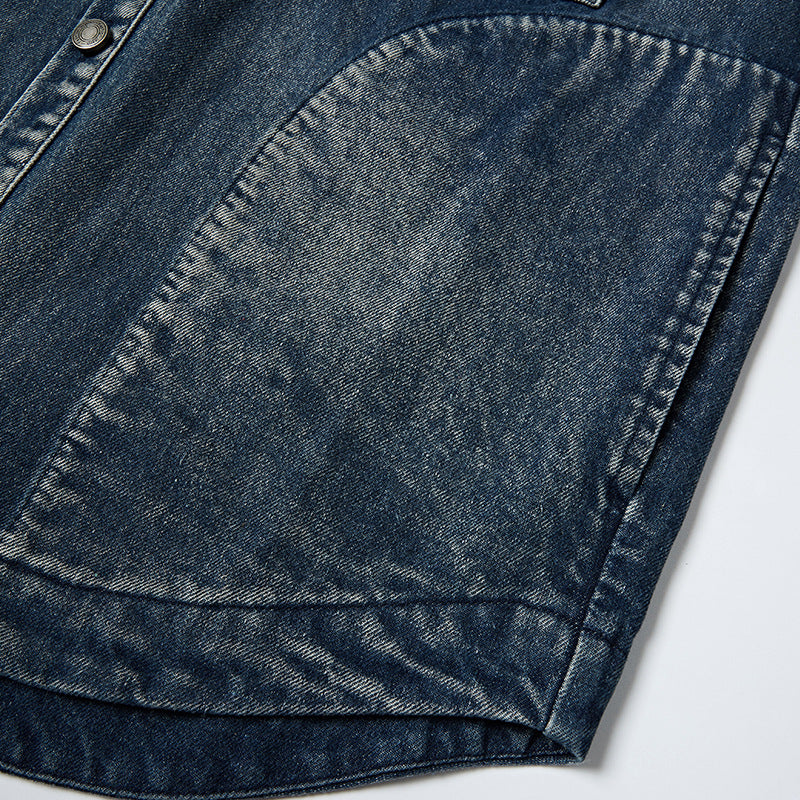 Classic American casual denim pocket jacket