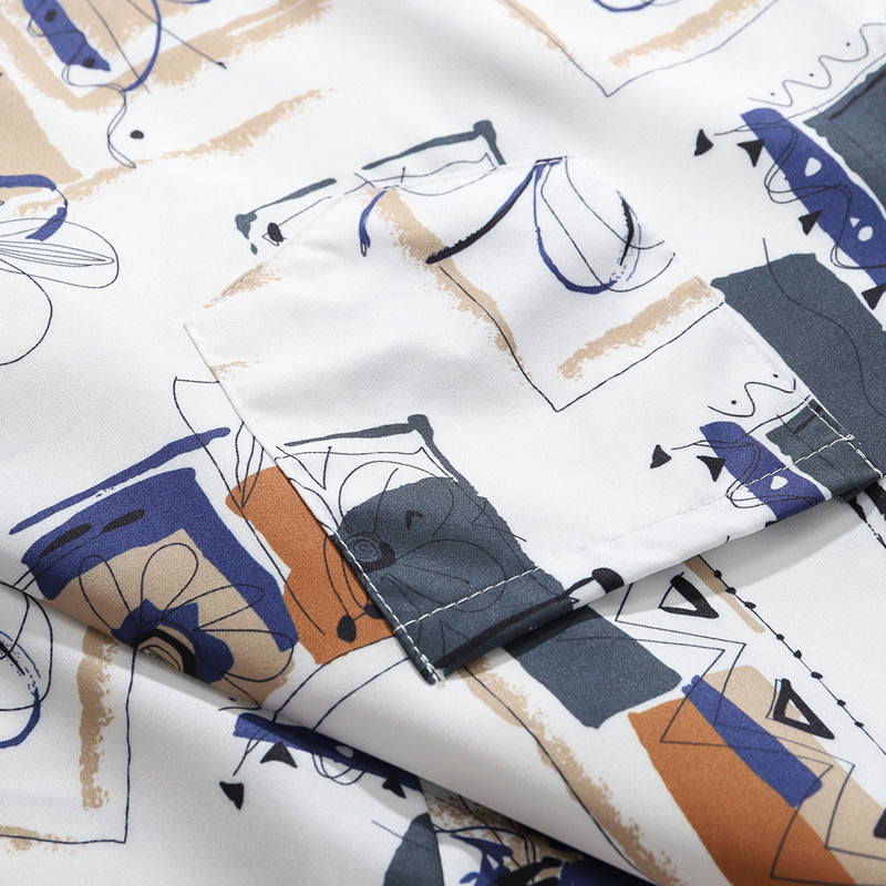 Vintage Print Aloha Short Sleeve Shirt