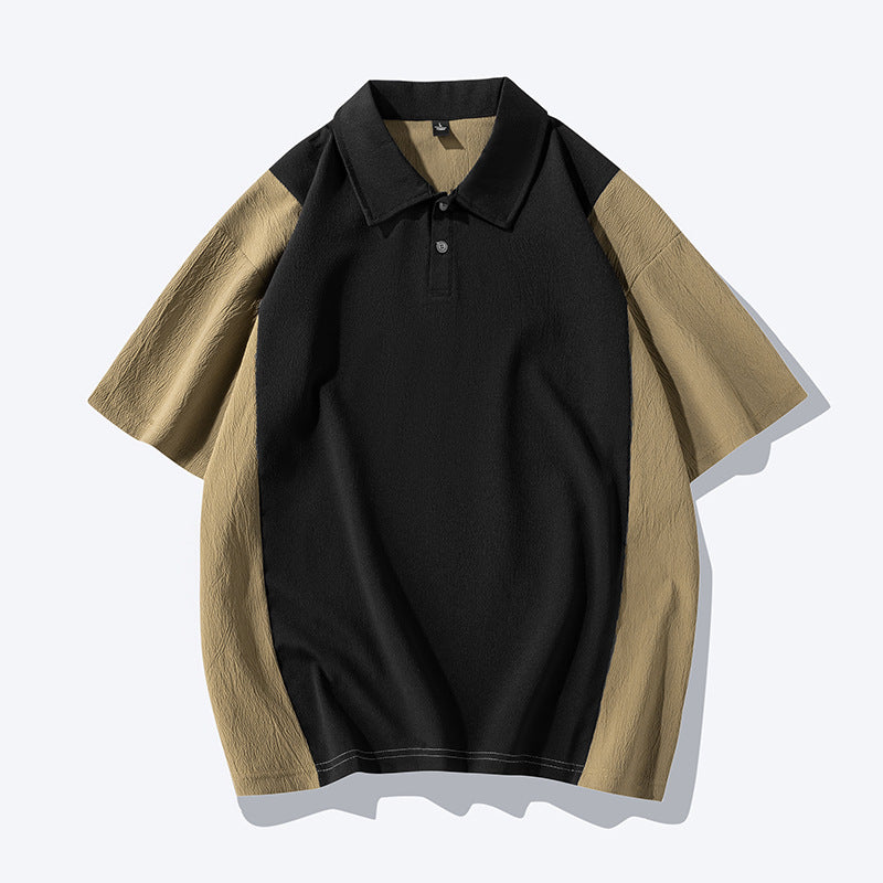 Color-block fashion polo shirt