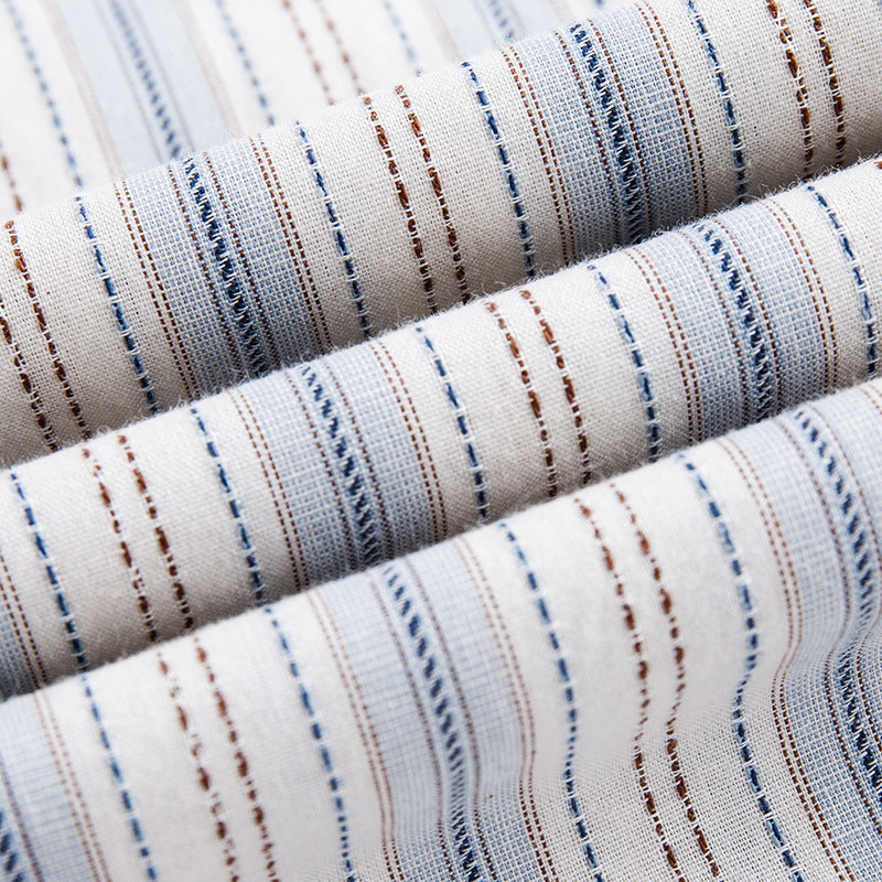 Classic color-striped short-sleeved shirt