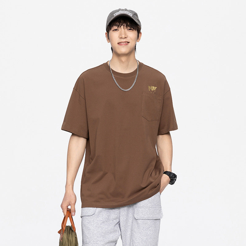 デザインポケット コットン無地Tシャツ