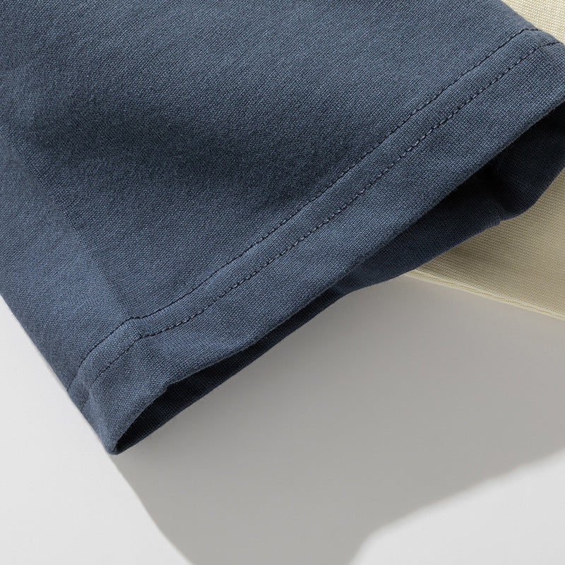 刺繍熊切り替え半袖Tシャツ
