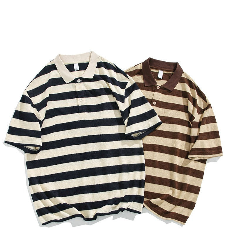Classic horizontal striped polo shirt