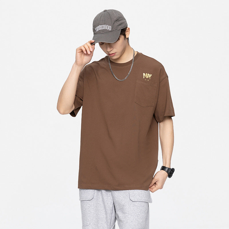 デザインポケット コットン無地Tシャツ