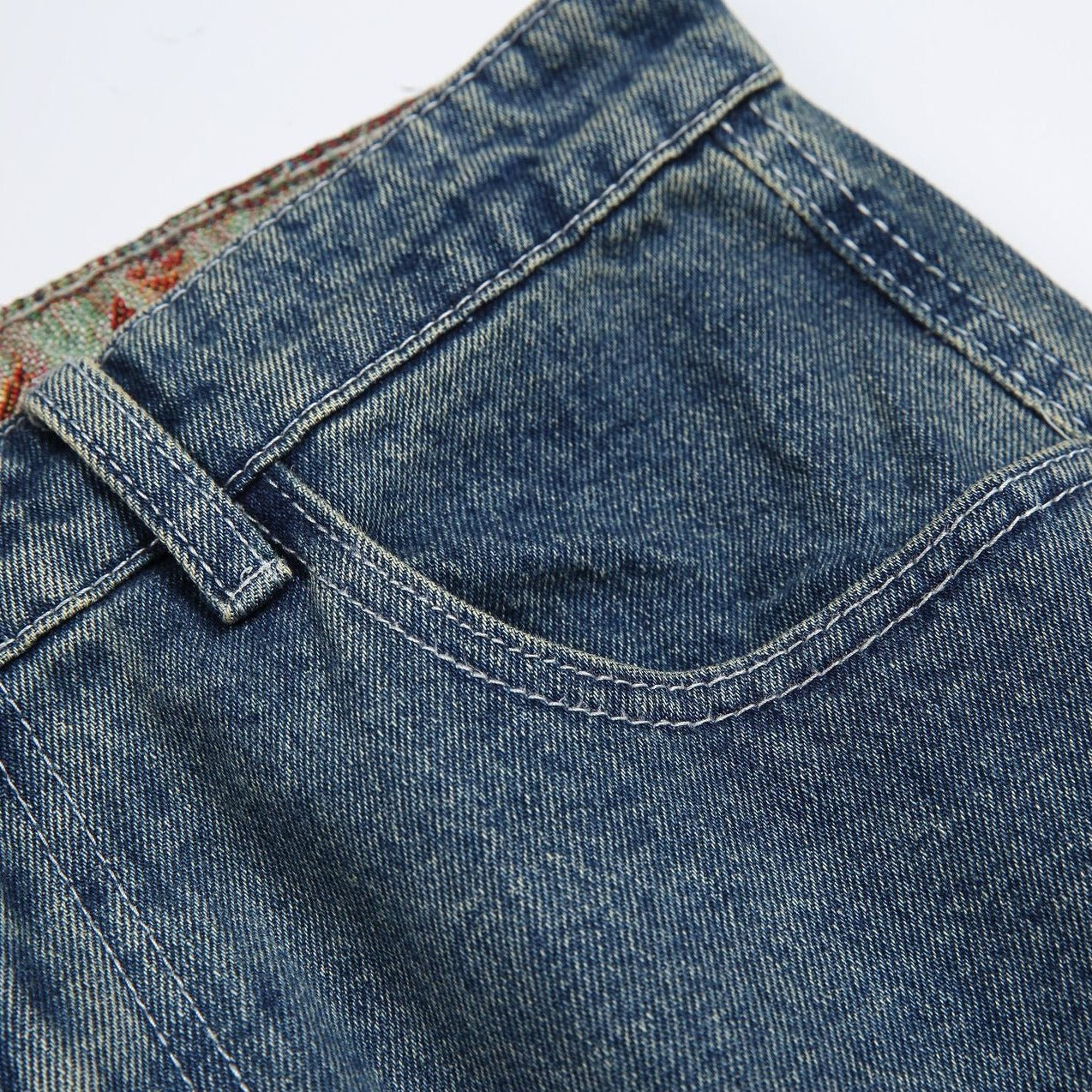Washed Simple Straight Jeans