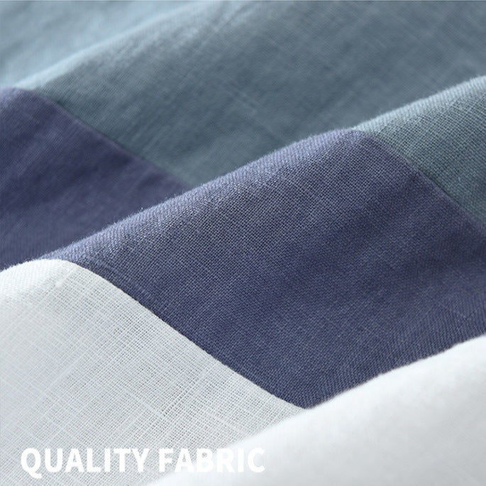 Color-coordinated, breathable linen shirt