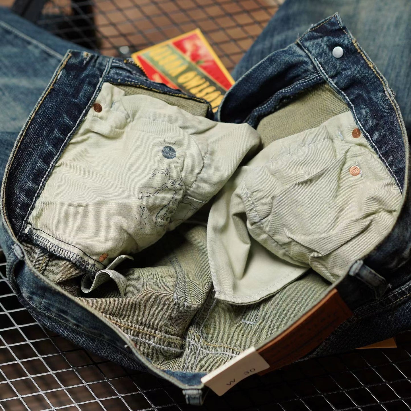 Heavyweight vintage straight denim pants