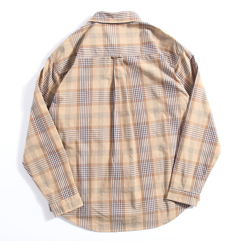 Classic cotton check pattern long sleeve shirt