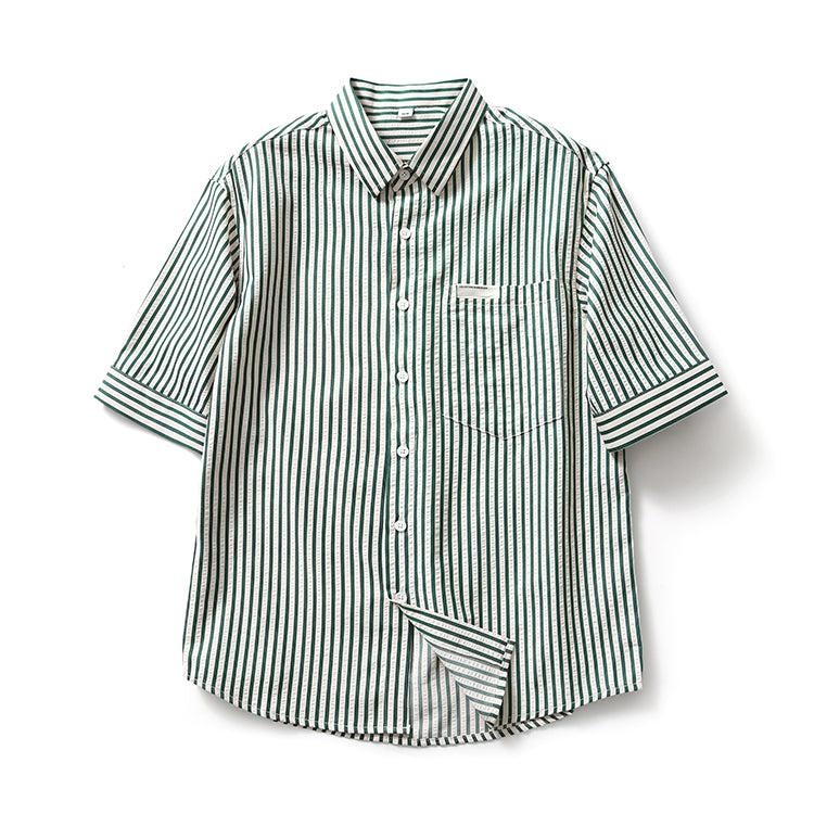 Classic striped short-sleeved shirt