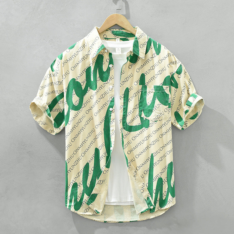 Fashion Print Short Sleeve Shirt