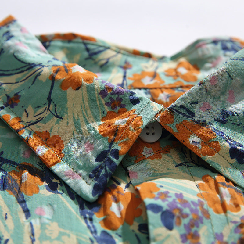 Retro floral fresh aloha short sleeve shirt