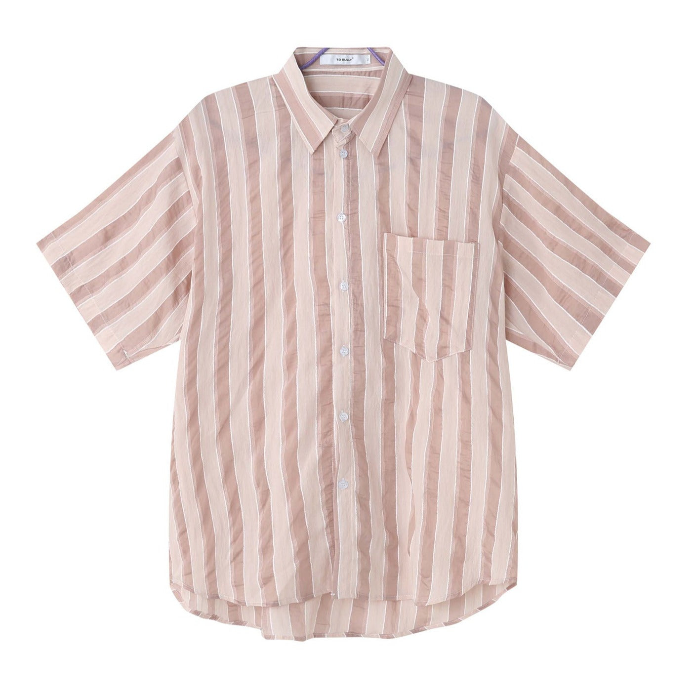 Fashion irregular striped short sleeve shirt
