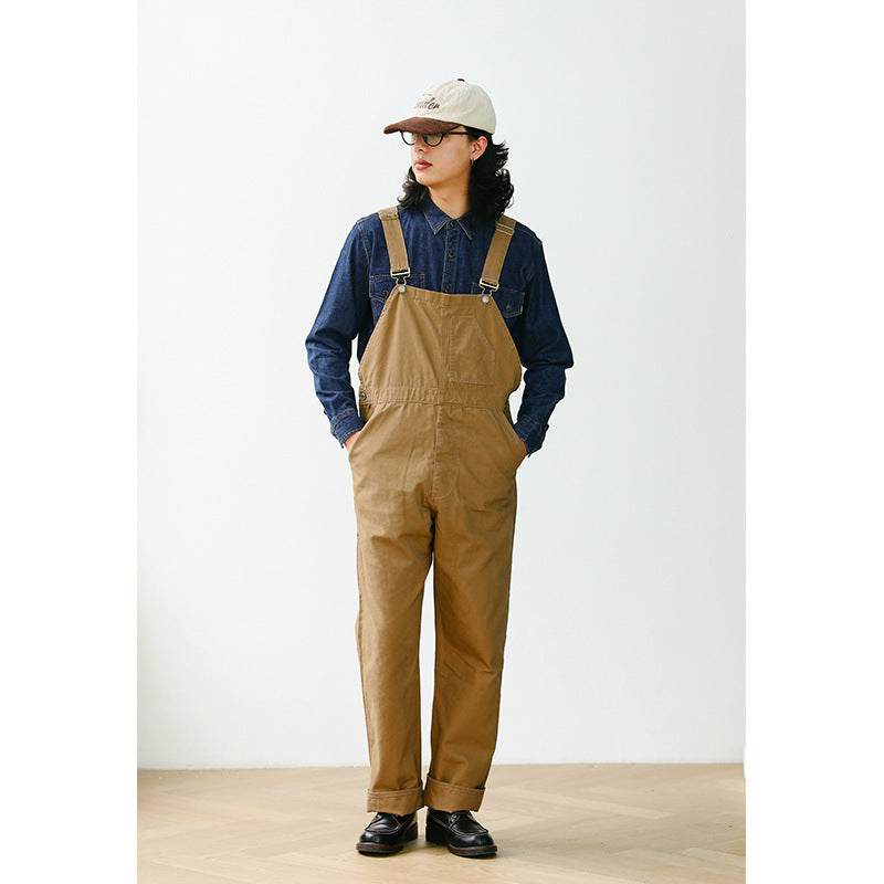 American casual retro suspender work pants