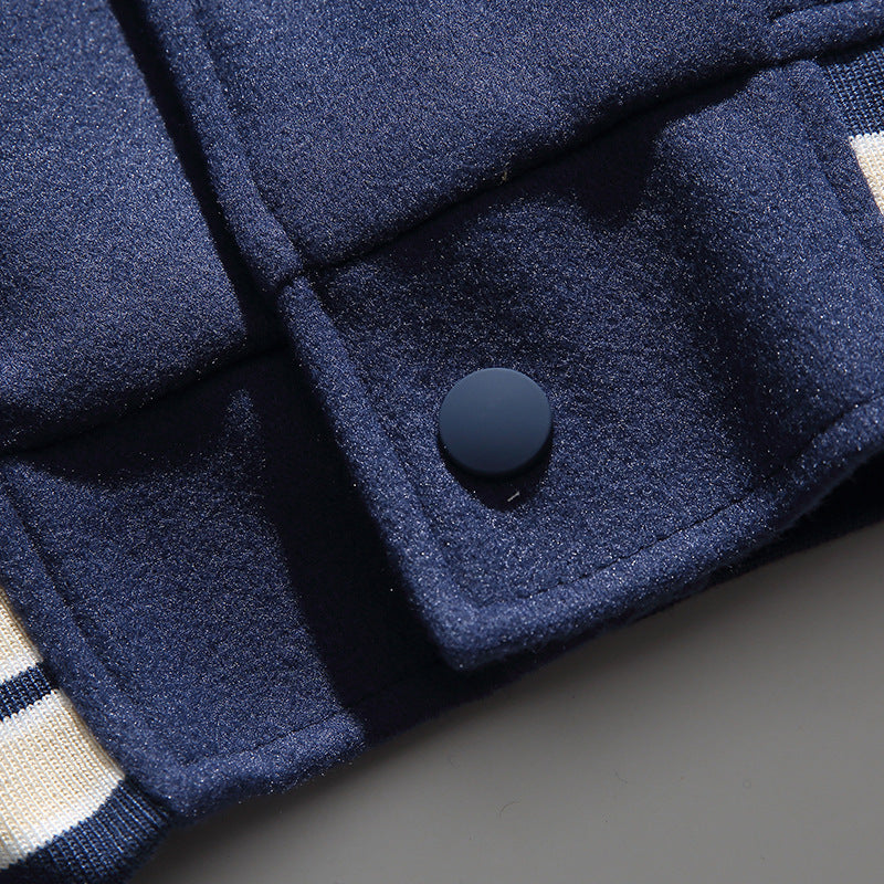 異素材コンビ配色ⅹ刺繡入りスタジャン 全3色