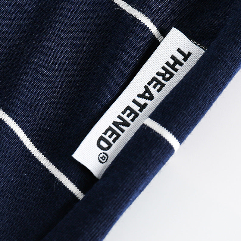 Easy-to-match striped embroidered long-sleeved T-shirt