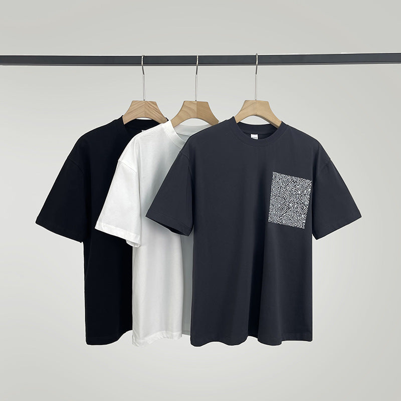 切替ポケット合わせやすい半袖Tシャツ