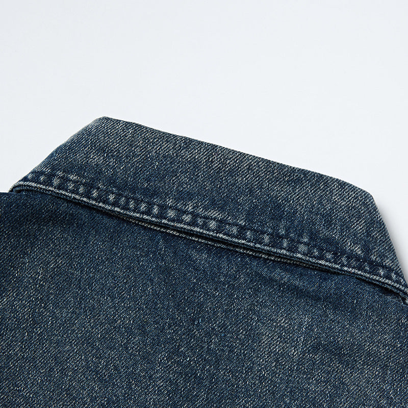 Classic American casual denim pocket jacket