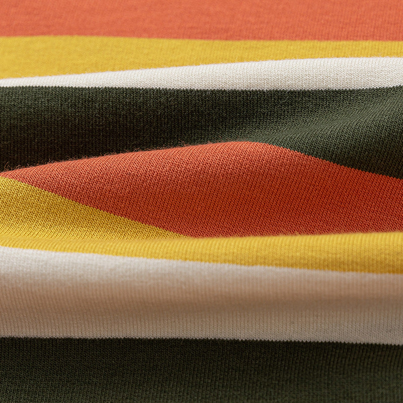 Colorful horizontal striped casual T-shirt