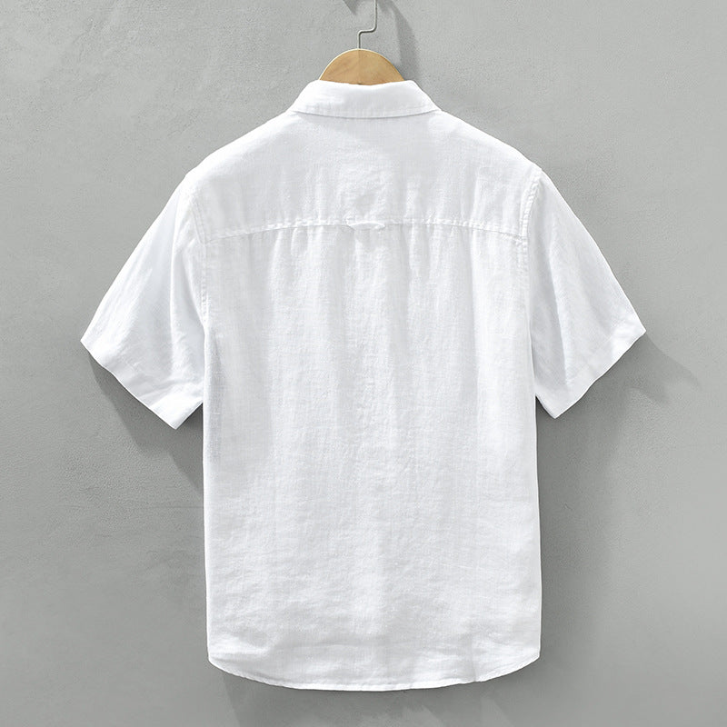 Color-coordinated, breathable linen shirt