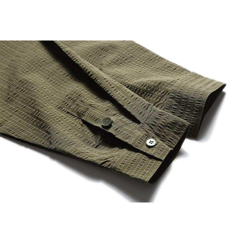 Classic striped long-sleeved work shirt