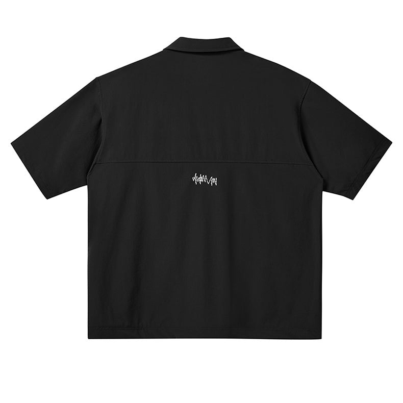 無地アメカジジッパー半袖Tシャツ