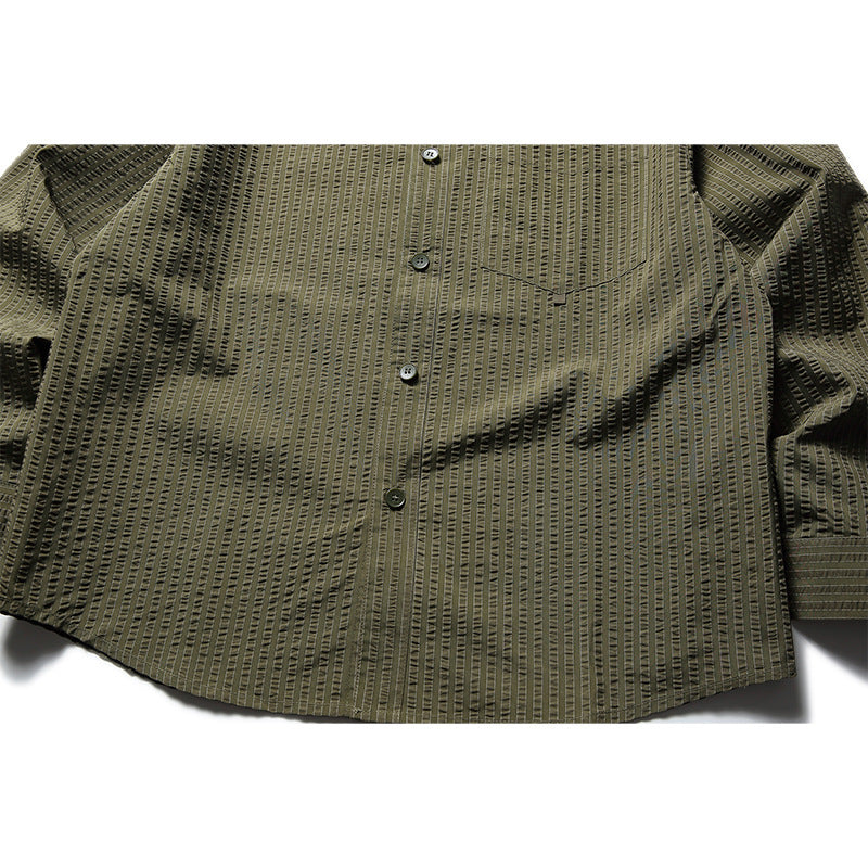 Classic striped long-sleeved work shirt
