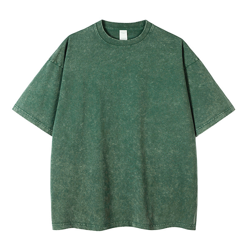 Tie-dye wash and distressed T-shirt in five colors