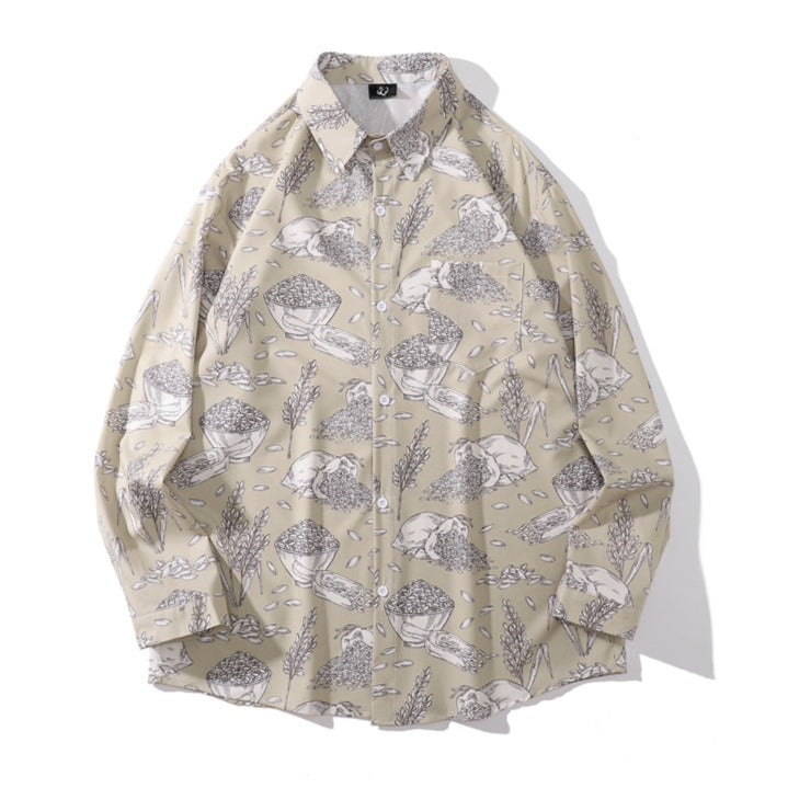 New Autumn Collection "Harvest" Long Sleeve Print Shirt