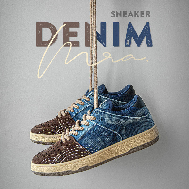 Retro Washed Denim Sneakers