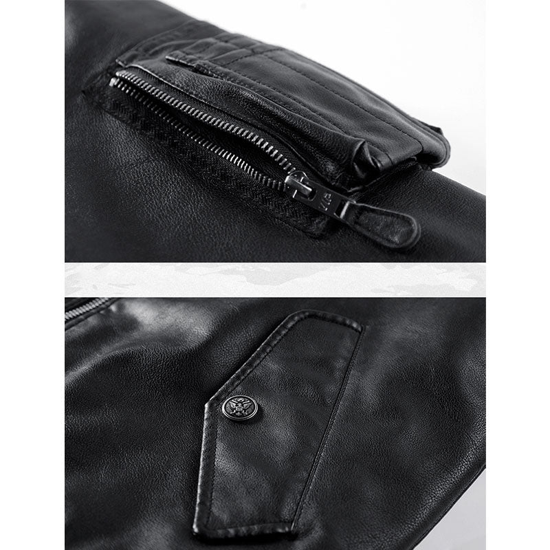 (Biker) batting leather MA-1 flight jacket
