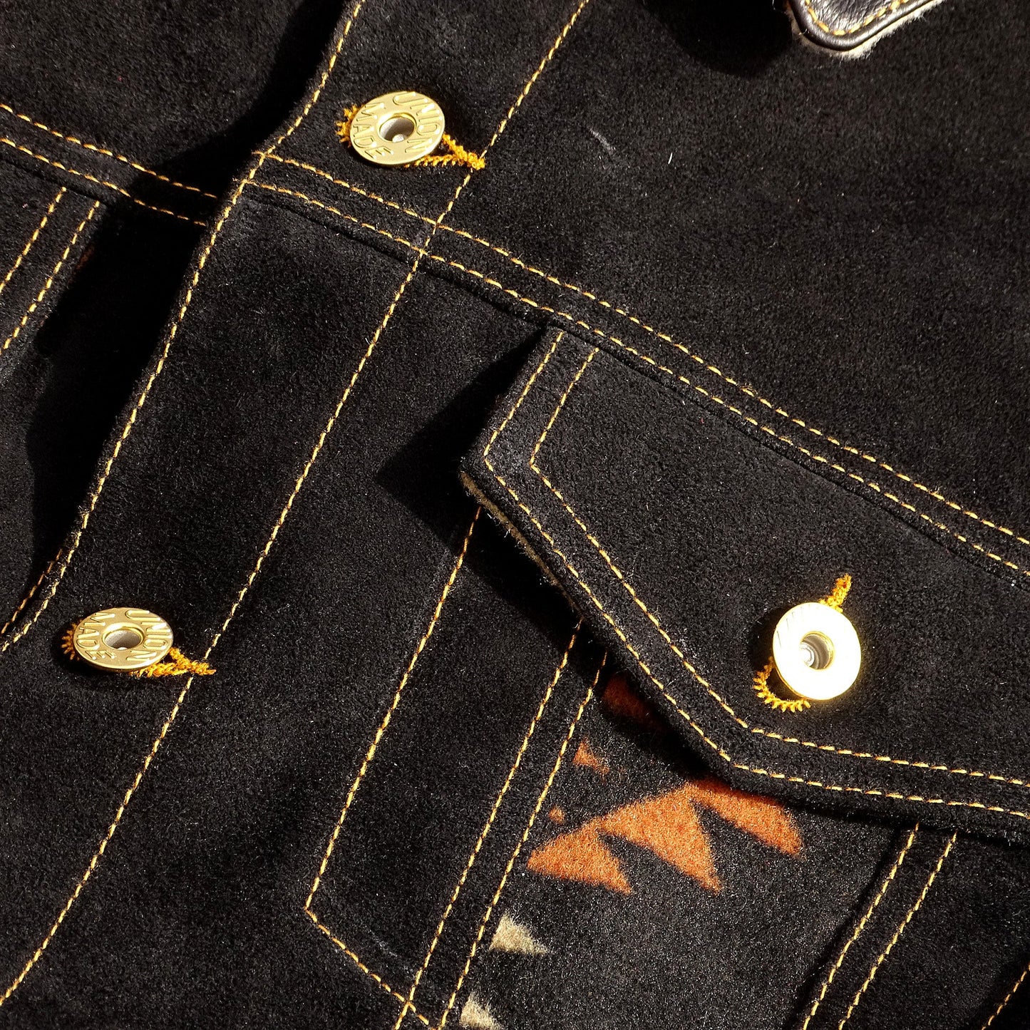NAVAJO pattern suede jacket leather collar S-5XL