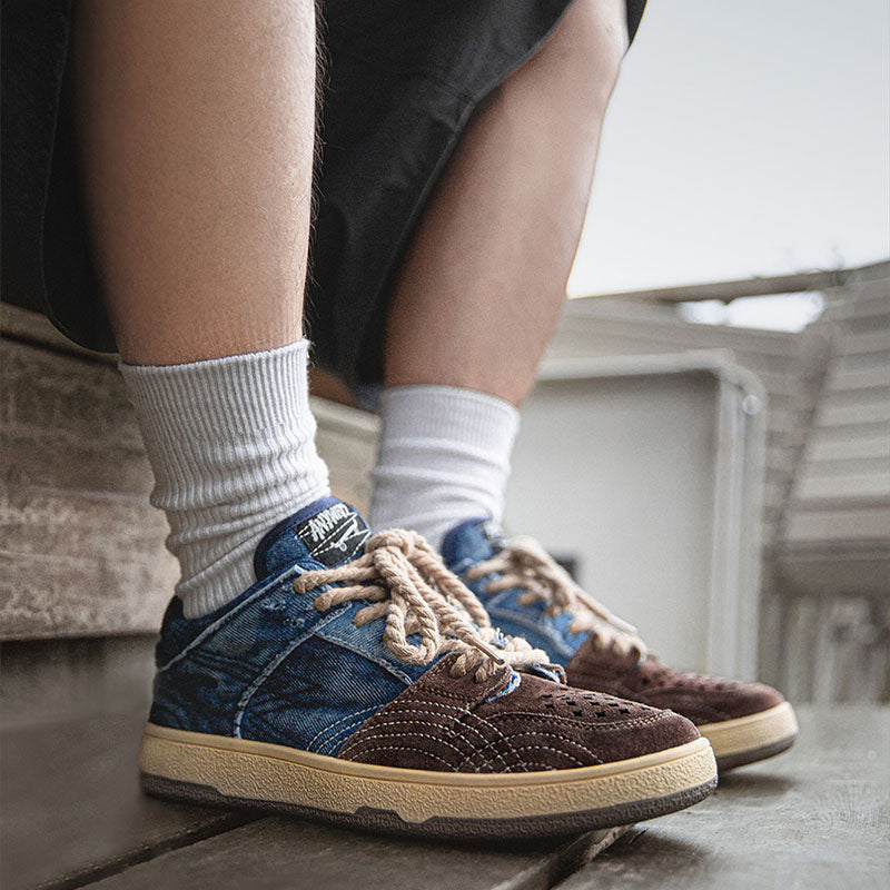 Retro Washed Denim Sneakers