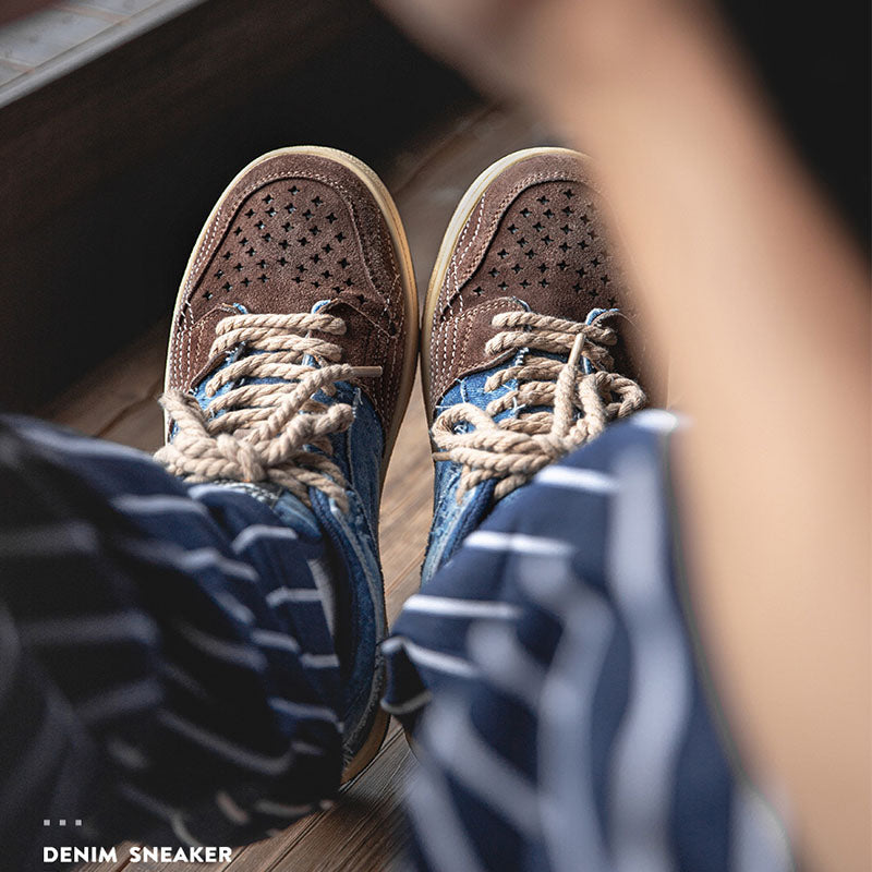 Retro Washed Denim Sneakers
