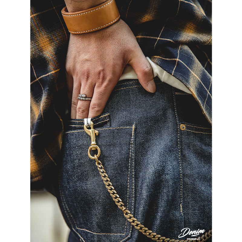 13.5oz retro red selvage raw denim straight pants