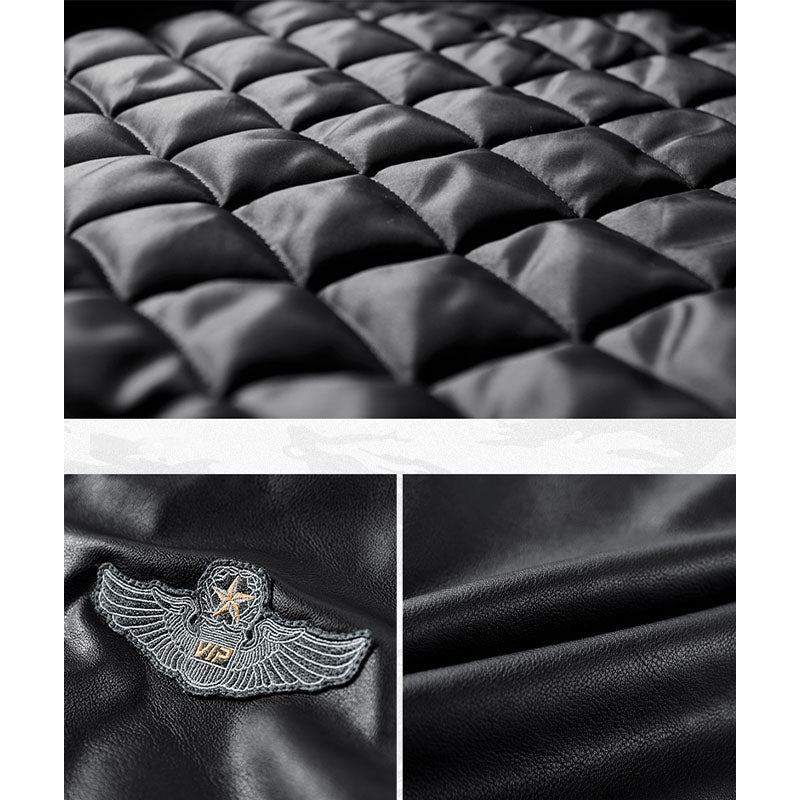 (Biker) batting leather MA-1 flight jacket
