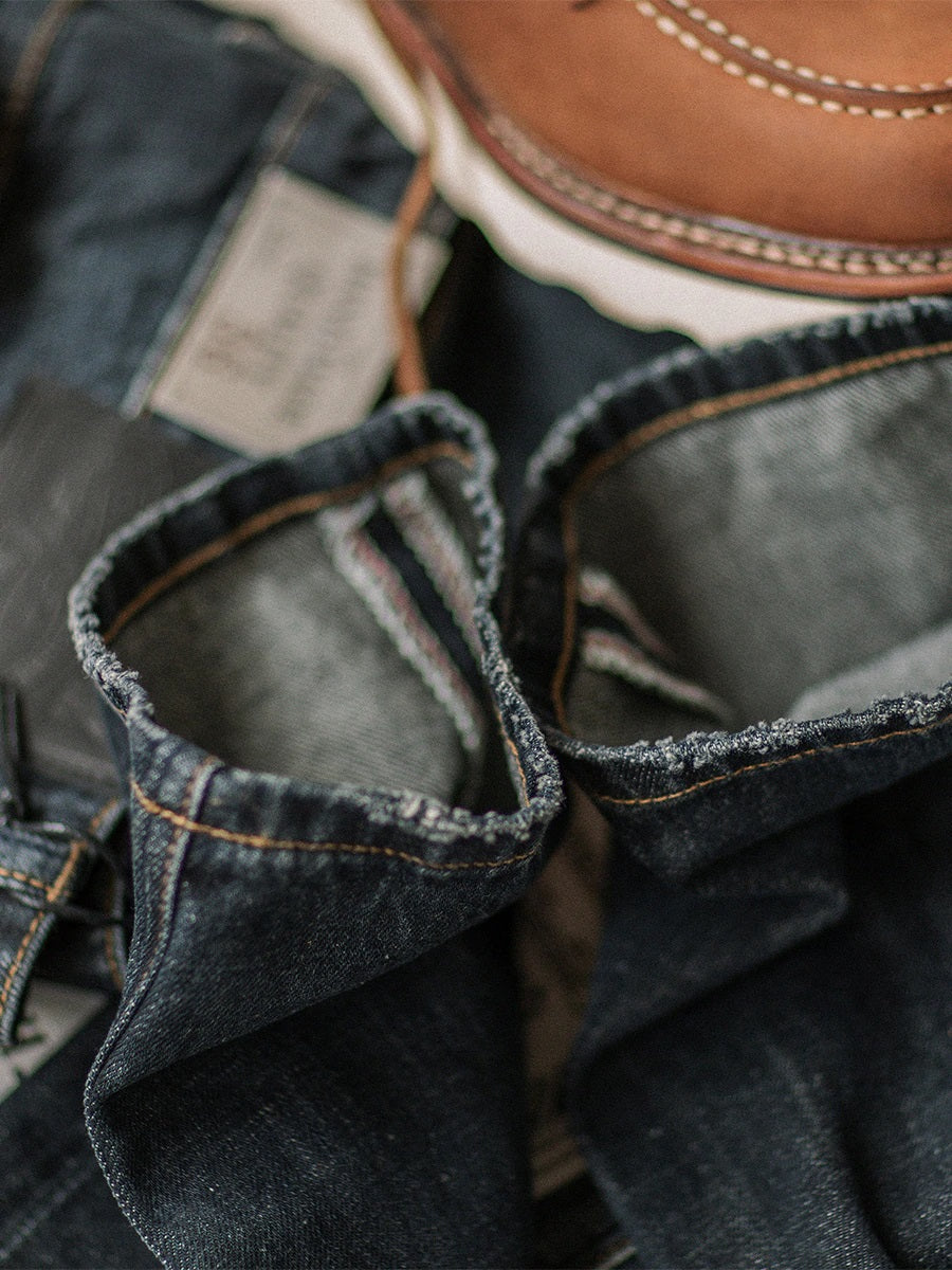 American casual damage straight denim pants