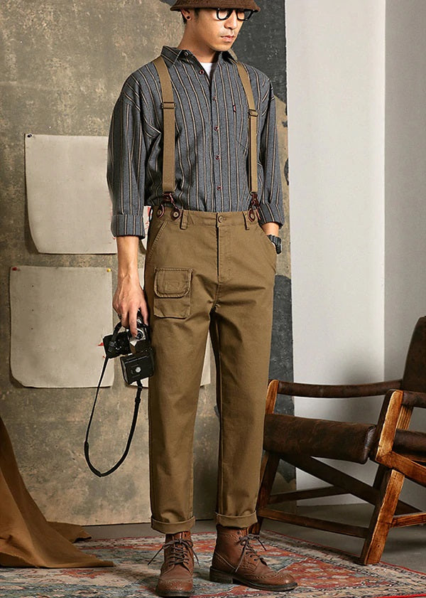 American Casual Vintage Suspender Work Pants