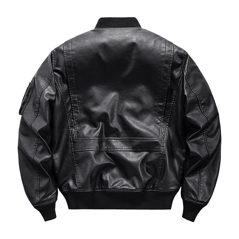 (Biker) batting leather MA-1 flight jacket