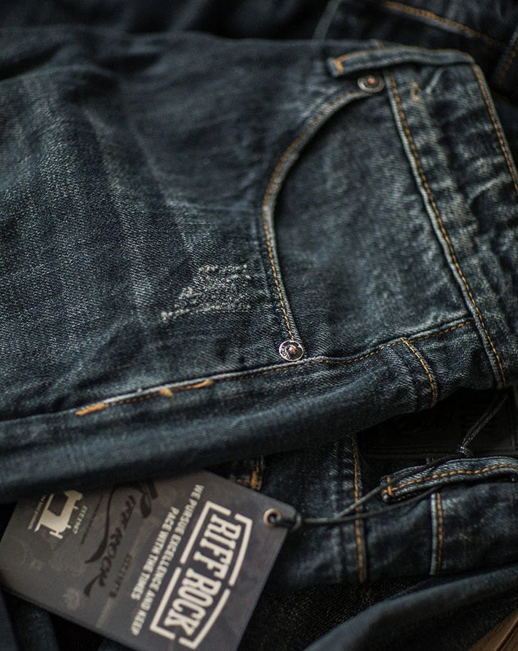 American casual damage straight denim pants