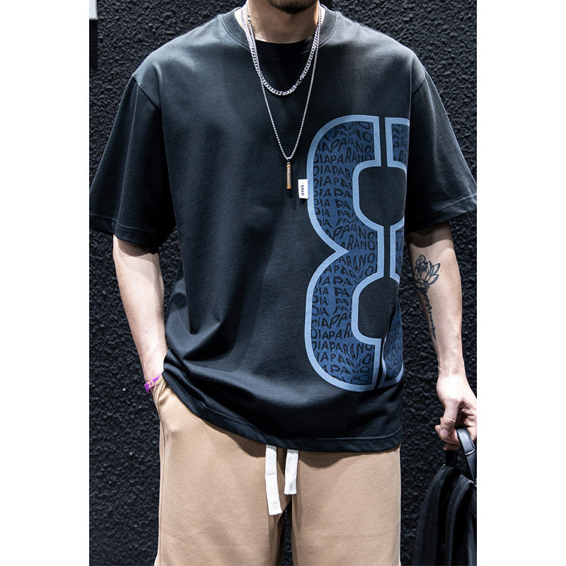 Number print loose fitting T-shirt