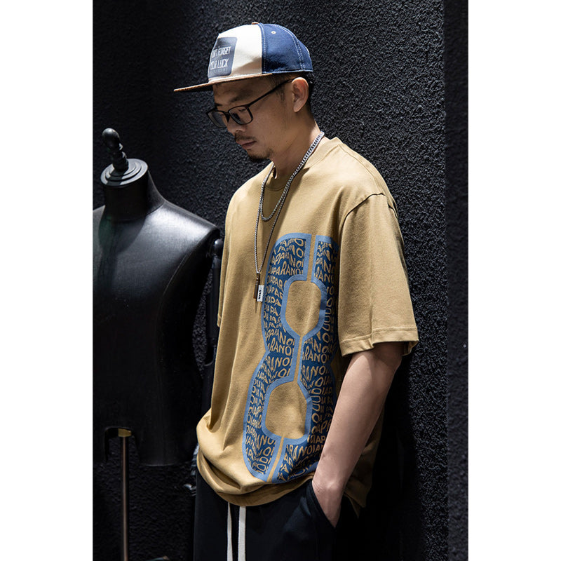 Number print loose fitting T-shirt