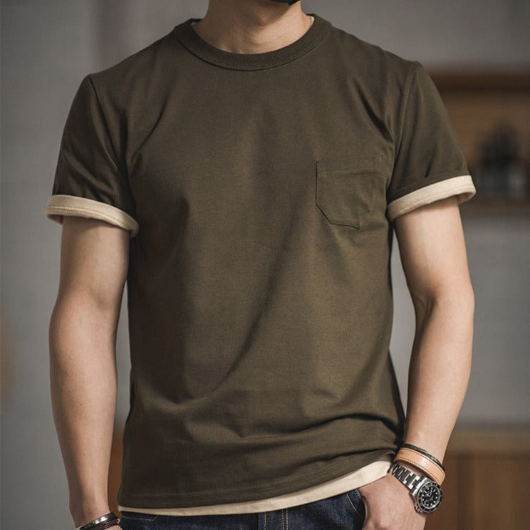 無地 トリプルステッチTシャツ