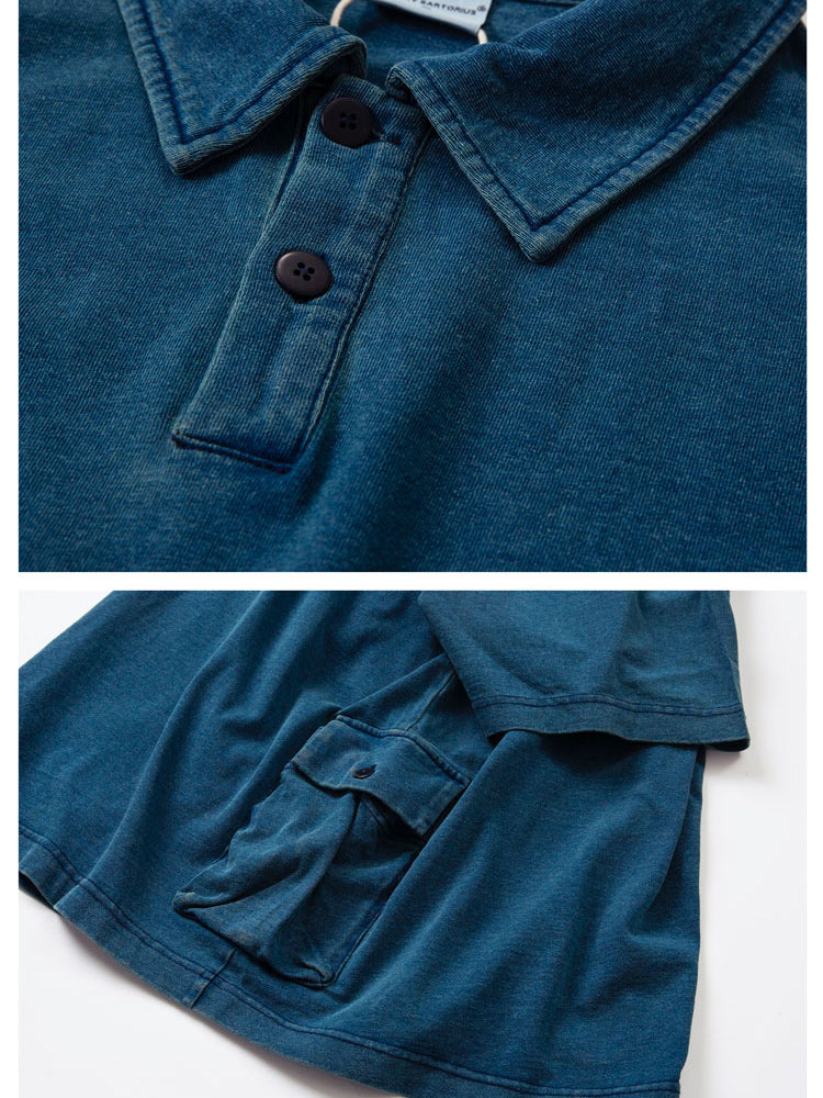 Cityboy Aizome Multi Pocket Drop Shoulder Polo Shirt