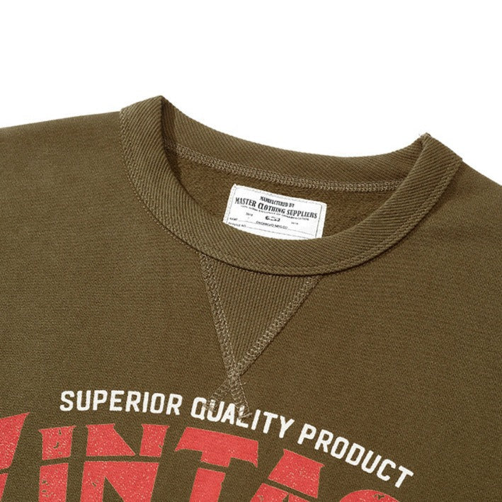 Pile-lined crew neck sweatshirt