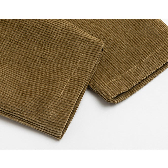 sleeve tuck corduroy double breasted jacket