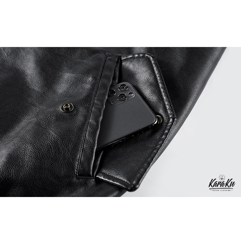 "Indian Apache Eagle Warrior" MA-1 Leather Flight Jacket