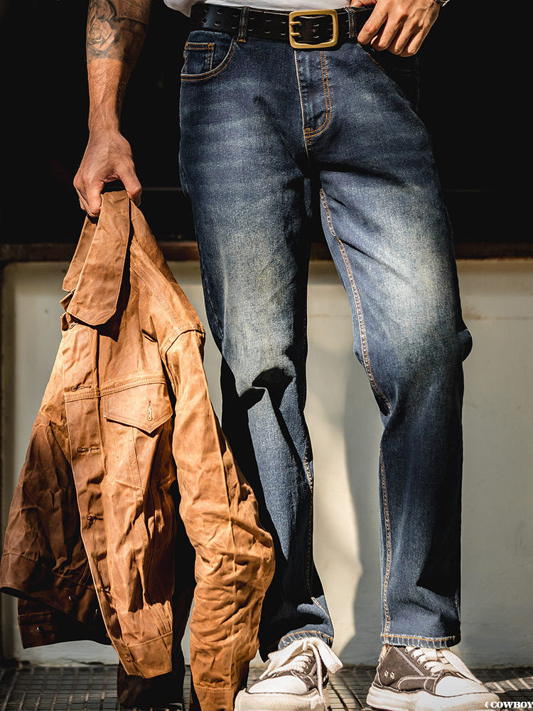 11.5oz red selvedge washed denim pants