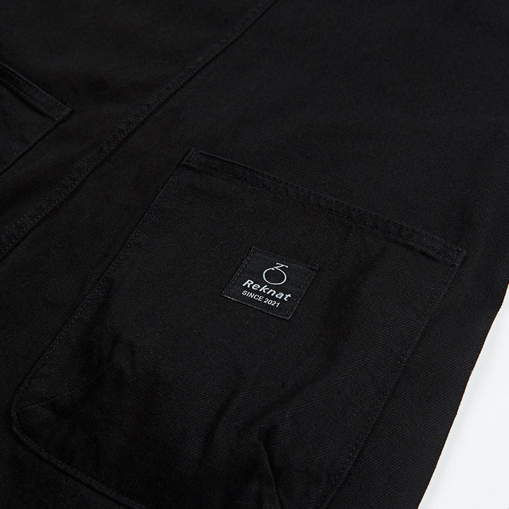 ALL BLACK Overalls with one point rope