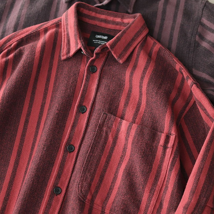 Herringbone striped work shirt
